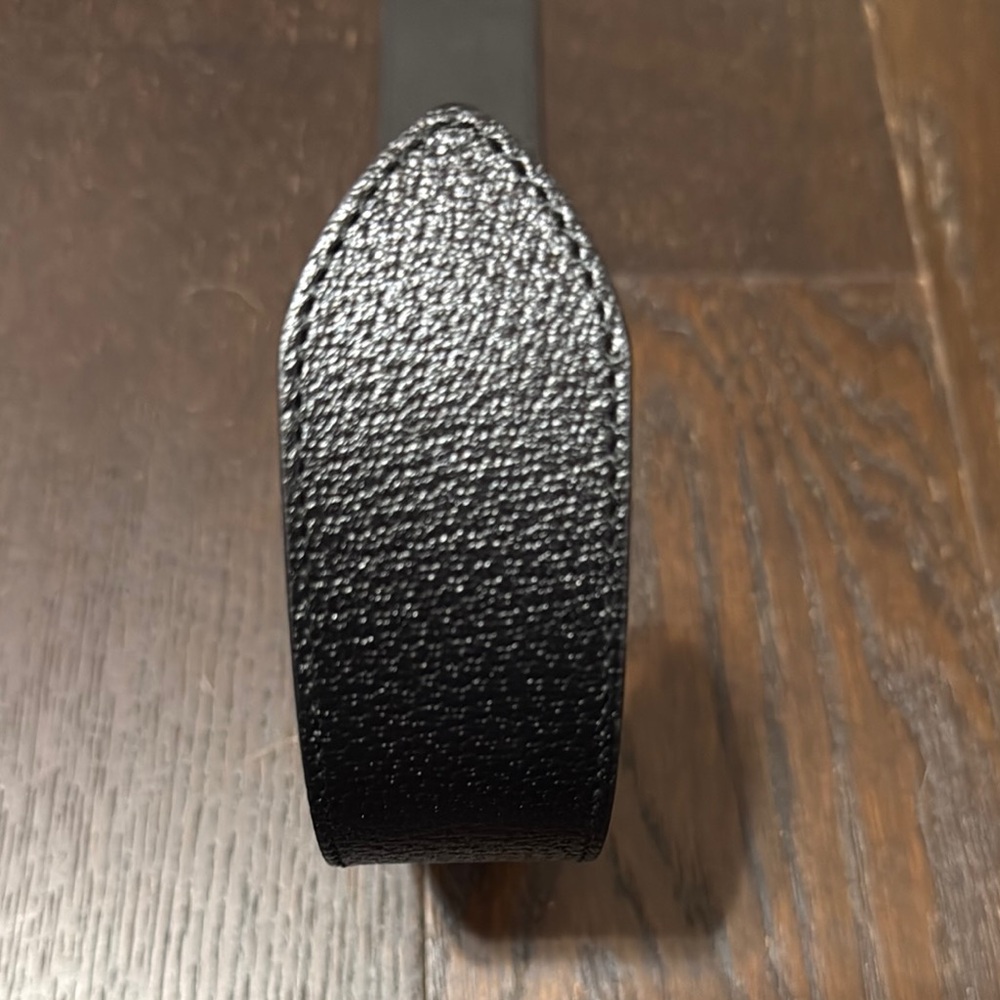 Gucci Marmont Black Leather Belt with Silver GG Buckle - Picture 3 of 12
